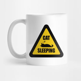 Black Cat Sleeping Sign Text Mug